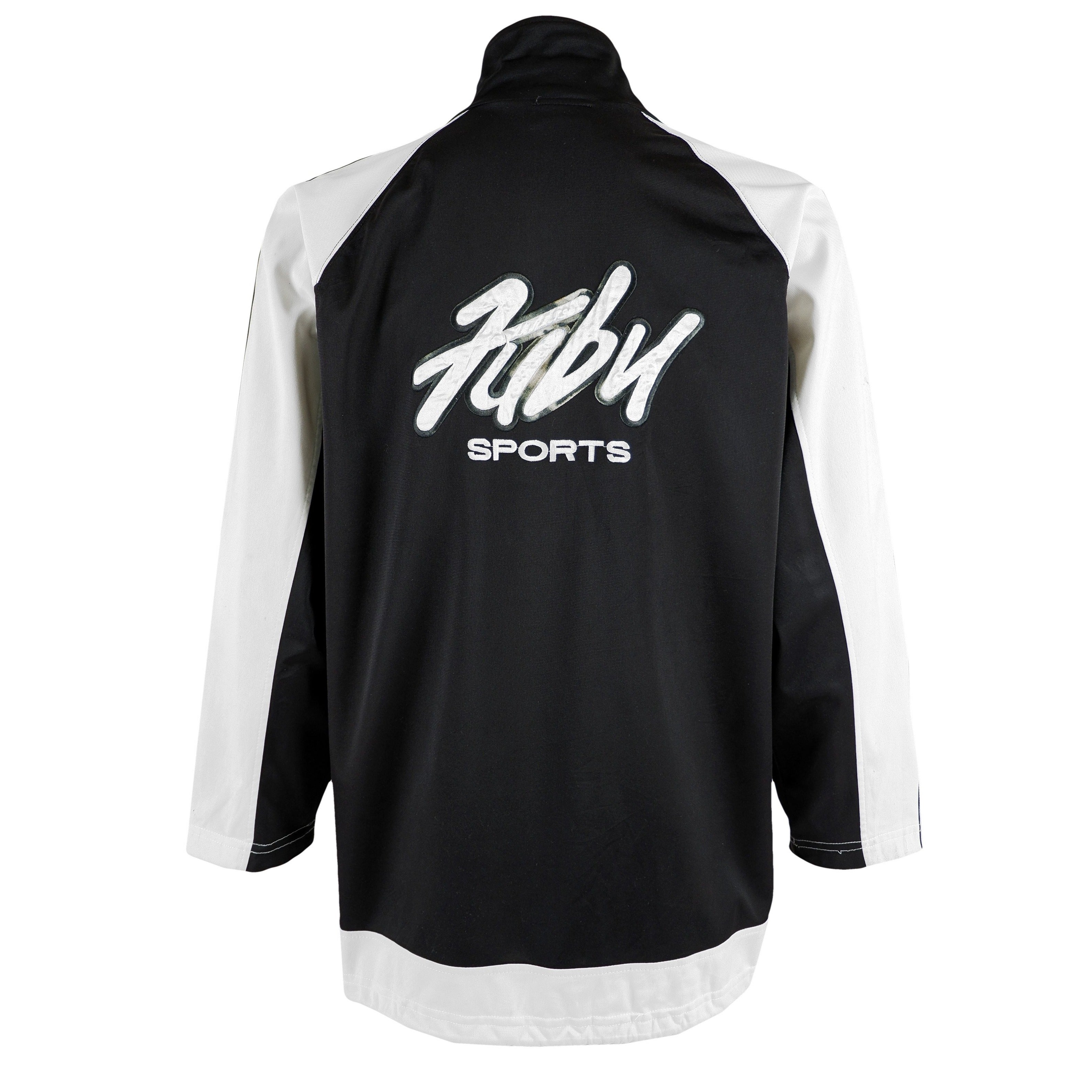 Vintage Jacket White FUBU Vintage 1990s Track Fubu – Sports & Taped - Medium Club Logo Black Clothing