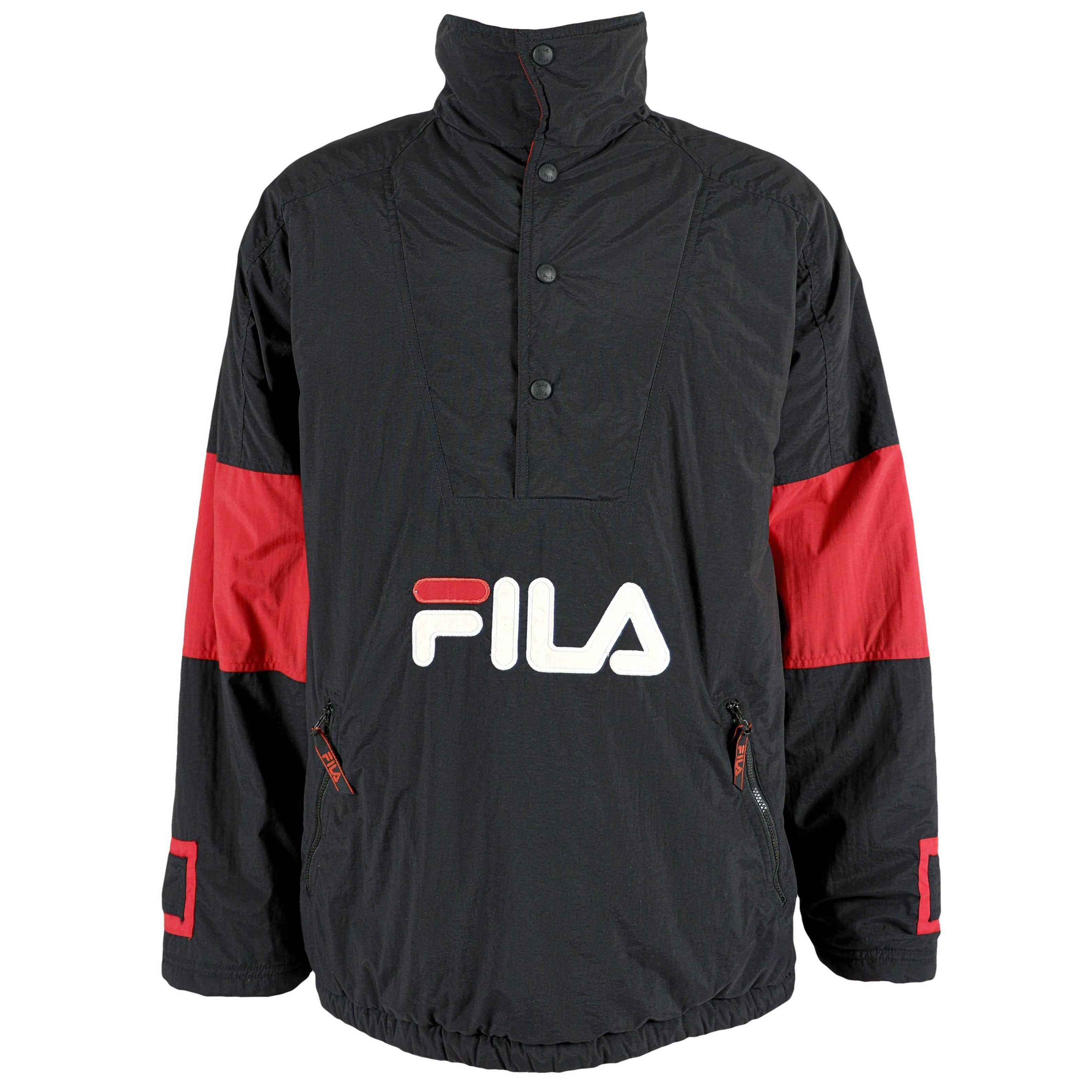 Afskedige Diskant Northern Vintage FILA - Black & Red Spell Out Pullover Jacket 1990s Large – Vintage  Club Clothing