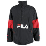 FILA - Black & Red Spell Out Pullover Jacket 1990s Large