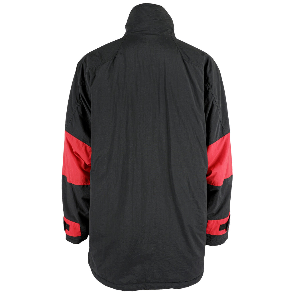 FILA - Black & Red Spell Out Pullover Jacket 1990s Large Vintage Retro