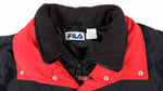 FILA - Black & Red Spell Out Pullover Jacket 1990s Large Vintage Retro