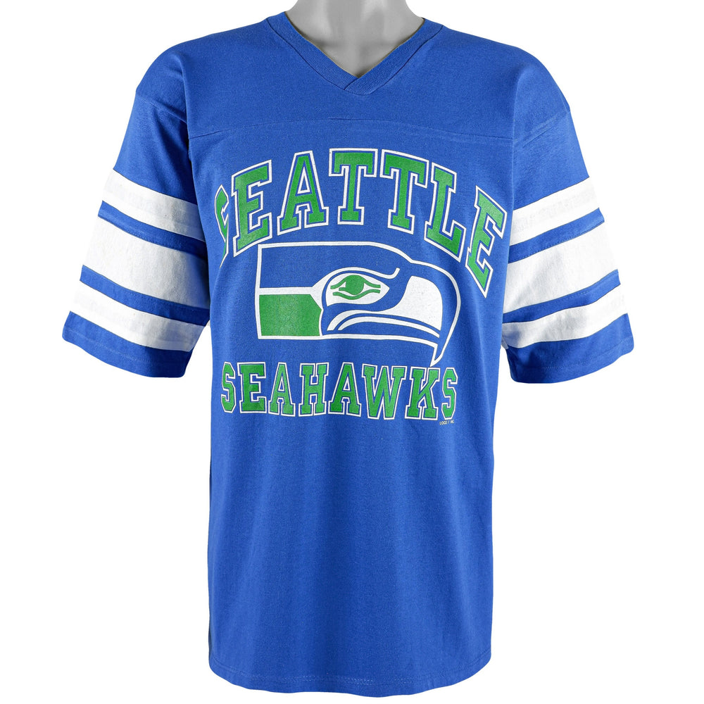 NFL (Logo 7) - Seattle Seahawks Big Logo football Jersey 1990s Large Vintage Retro