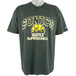Champion - Seattle Supersonics spell-Out T-Shirt 1990s X-Large Vintage Retro Basketball