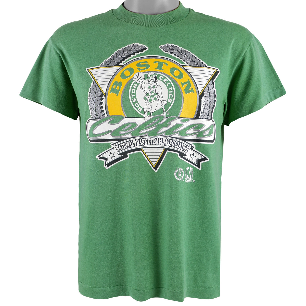 NBA (Trench) - Boston Celtics Spell-Out T-Shirt 1990s Medium Vintage Retro Basketball