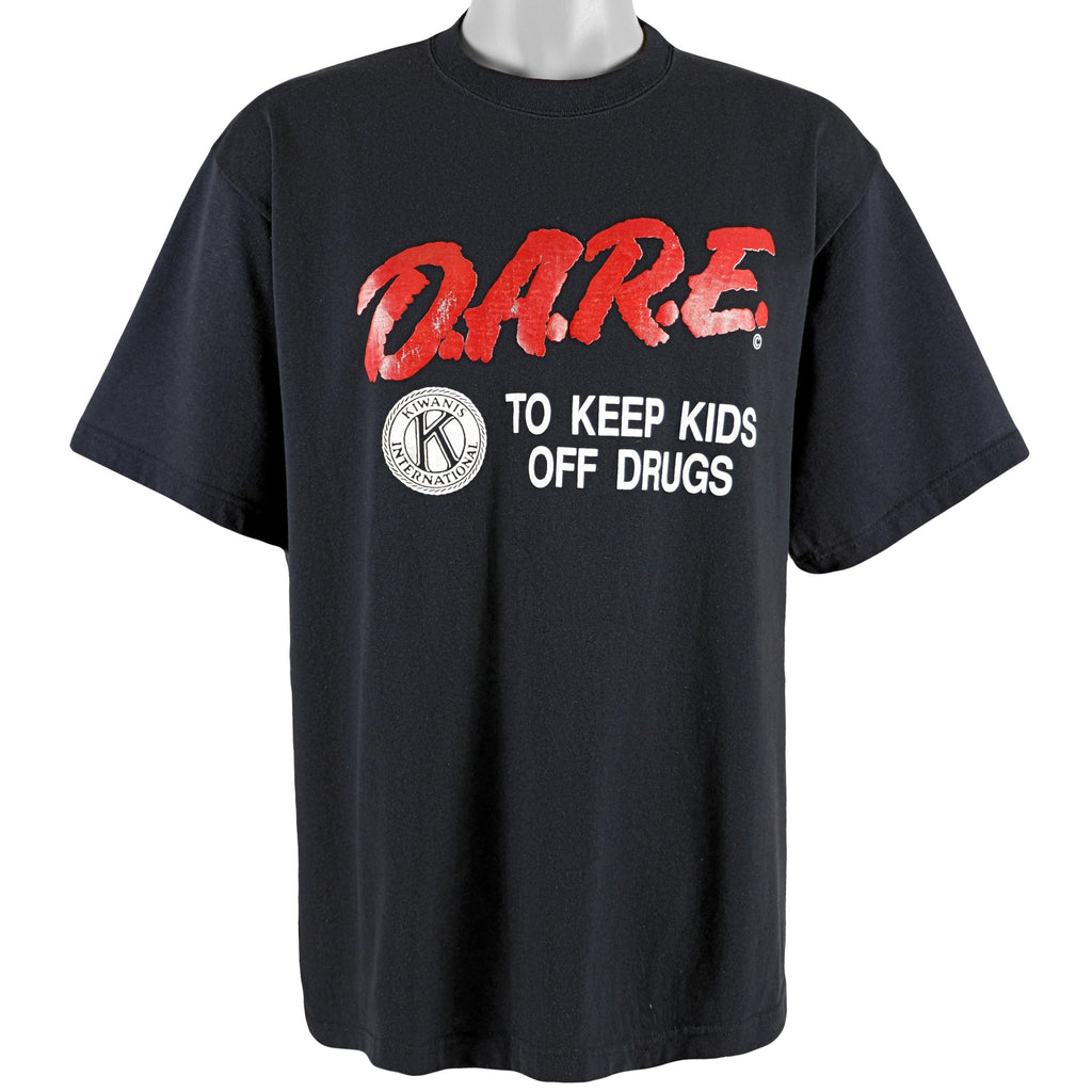 Champion - Black D.A.R.E T-Shirt 1990s X-Large Vintage Retro 
