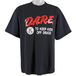 Champion - Black D.A.R.E T-Shirt 1990s X-Large Vintage Retro 