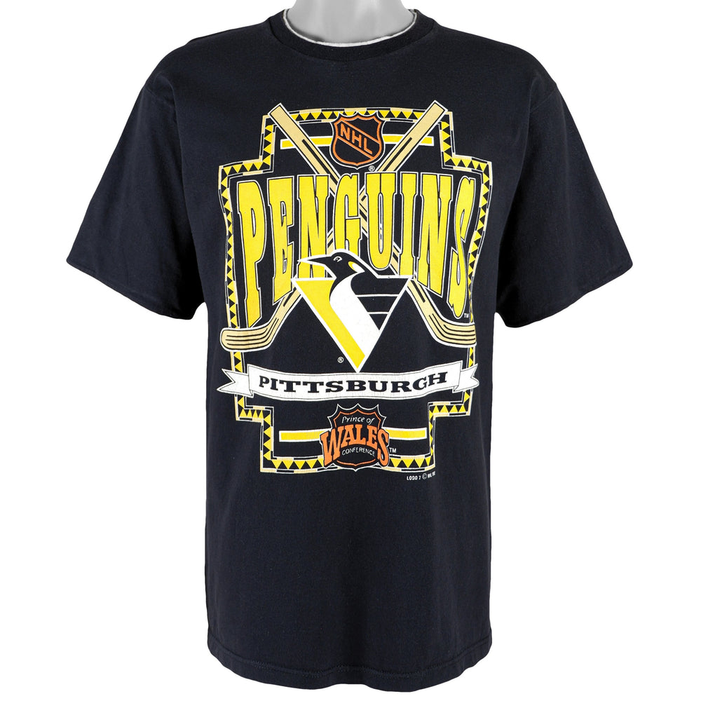 NHL (Competitor) - Pittsburgh Penguins T-Shirt 1992 Large Vintage Retro Hockey