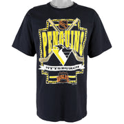 NHL (Competitor) - Pittsburgh Penguins T-Shirt 1992 Large Vintage Retro Hockey