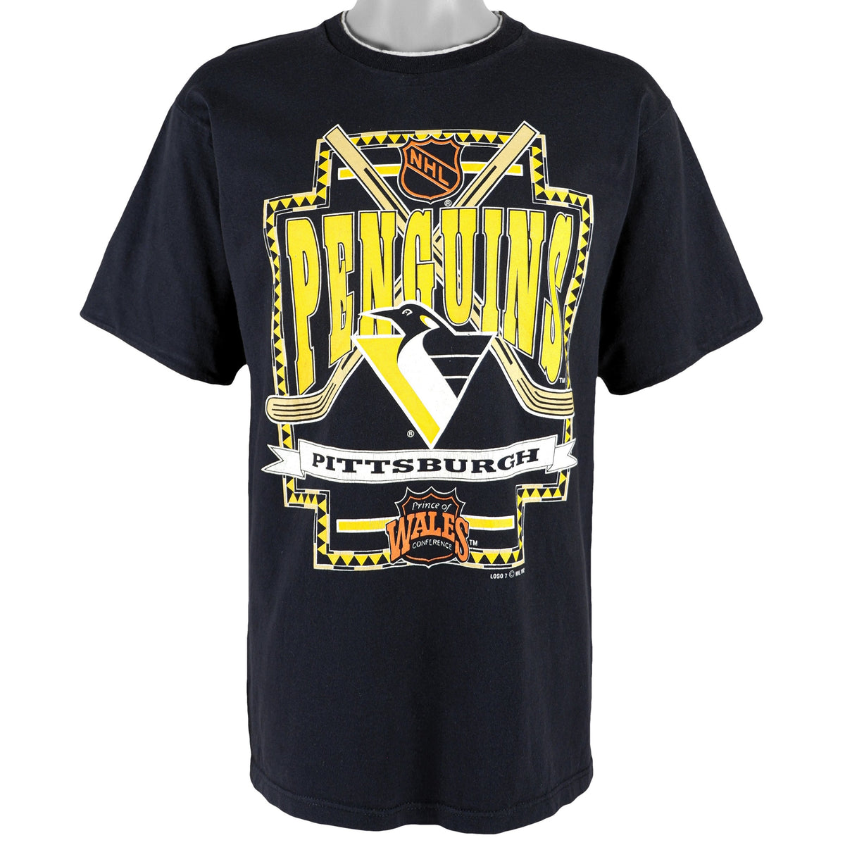 NHL (Competitor) - Pittsburgh Penguins T-Shirt 1992 Large Vintage Retro Hockey
