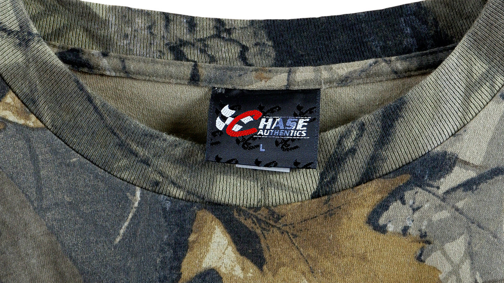 NASCAR (Chase) - Dale Earnhardt Camo T-Shirt 1990s Large Vintage Retro 