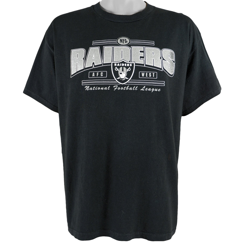 NFL (Delta) - Oakland Raiders Spell-Out T-Shirt 1990s Large Vintage Retro Football