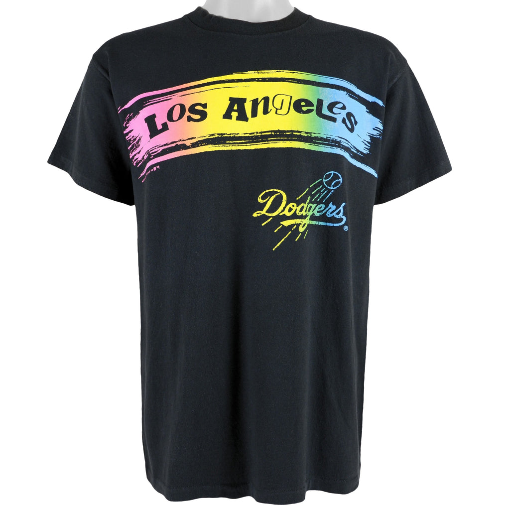 MLB - Los Angeles Dodgers Spell-Out T-Shirt 1990 Large Vintage Retro Baseball