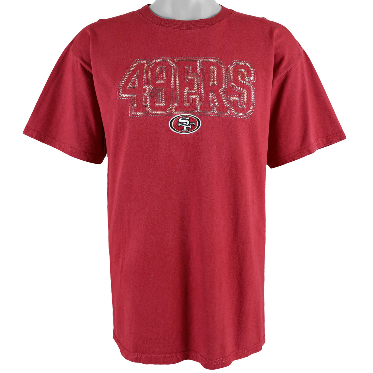 NFL (Logo Athletic) - San Francisco 49ers Spell-Out T-Shirt 1990s Large Vintage Retro Football