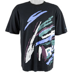 Reebok - Black Big Spell-Out T-Shirt 1990s Large Vintage Retro 