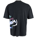 Reebok - Black Big Spell-Out T-Shirt 1990s Large Vintage Retro 