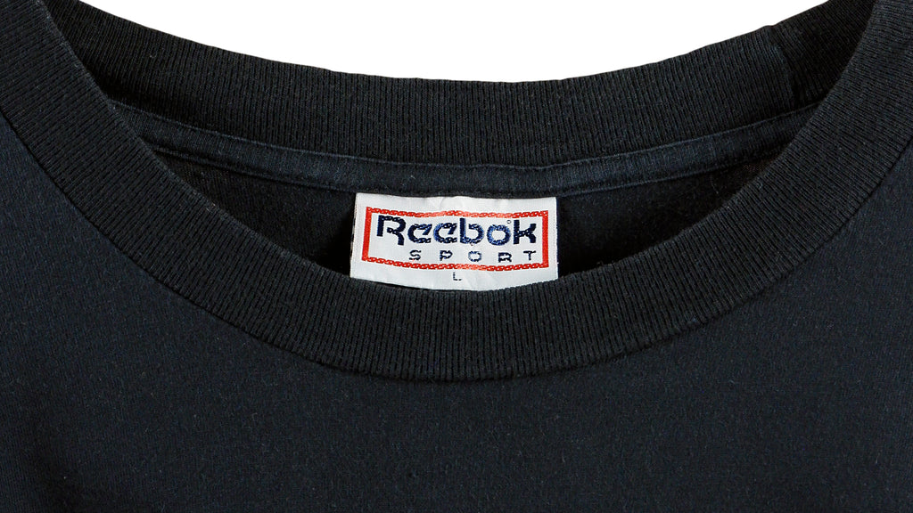 Reebok - Black Big Spell-Out T-Shirt 1990s Large Vintage Retro 