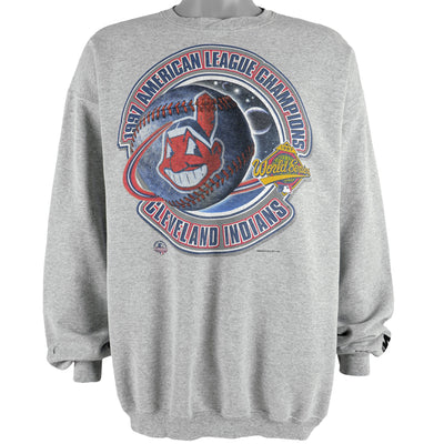 Starter - Cleveland Indians, American League Champions Crew Neck Sweatshirt 1997 X-Large