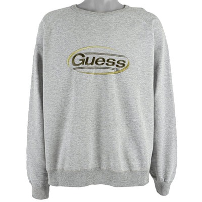 Guess - Grey Spell-Out Sweatshirt 1990s X-Large