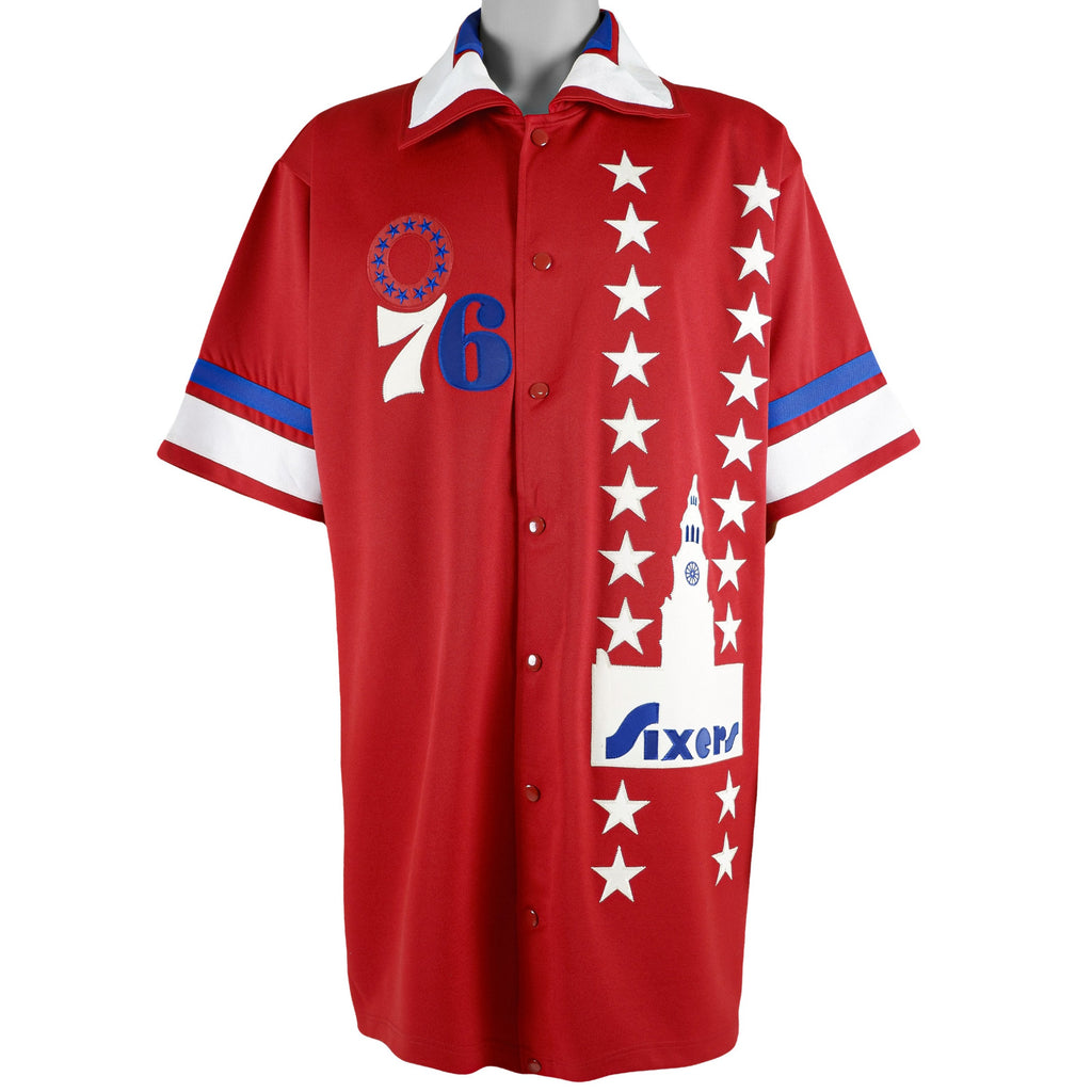 NBA (Hardwood Classics)- Philadelphia 76ers Button-Up Basketball Jersey 1990s X-Large Vintage Retro Basketball