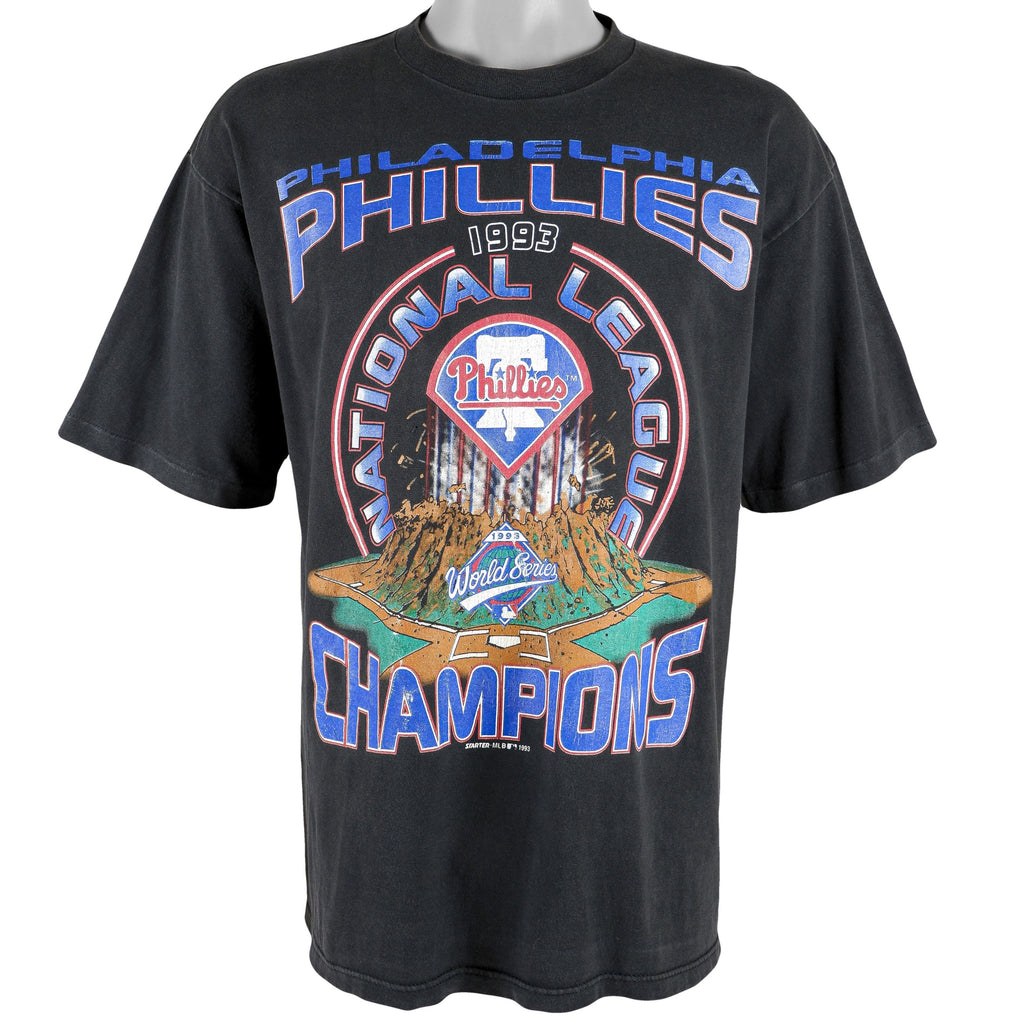 Starter - Philadelphia Phillies Spell-Out T-Shirt 1993 Large Vintage Retro Baseball