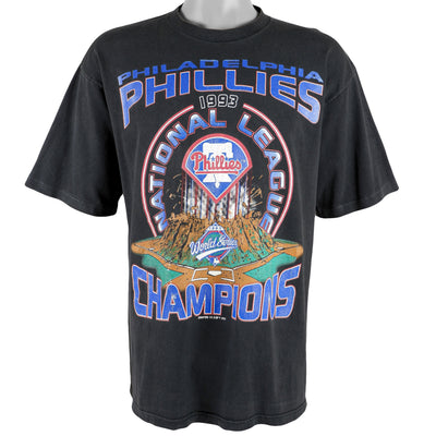 Starter - Philadelphia Phillies, National League Champions Spell-Out T-Shirt 1993 Large