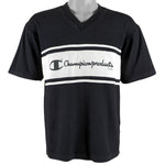 Champion - Black & White Big Spell-Out T-Shirt 1990s Large Vintage Retro