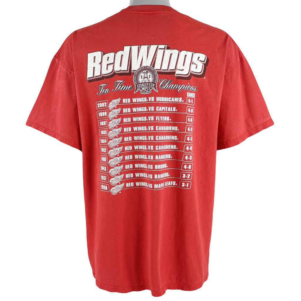 NHL - Detroit Red Wings Stanley Cup Big Logo T-Shirt 2002 X-Large Vintage Retro Hockey