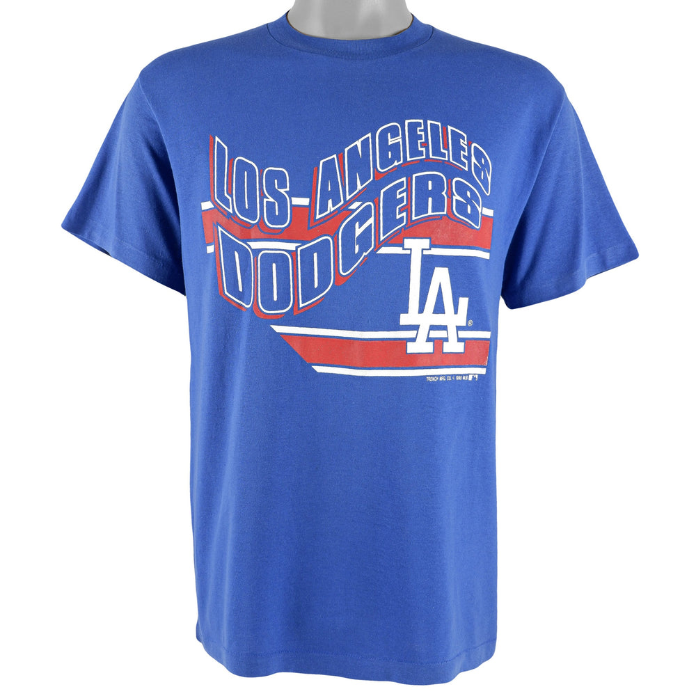 MLB (Trench) - Los Angeles Dodgers Spell-Out T-Shirt 1990 Large Vintage Retro Baseball