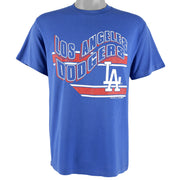 MLB (Trench) - Los Angeles Dodgers Spell-Out T-Shirt 1990 Large Vintage Retro Baseball