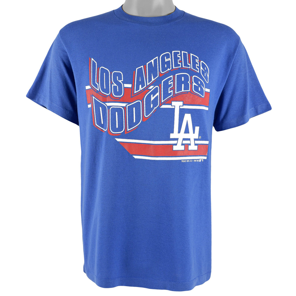 MLB (Trench) - Los Angeles Dodgers Spell-Out T-Shirt 1990 Large Vintage Retro Baseball