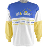 Ellesse - Tricolors Spell-Out Crew Neck Sweatshirt 1990s Medium Vintage Retro