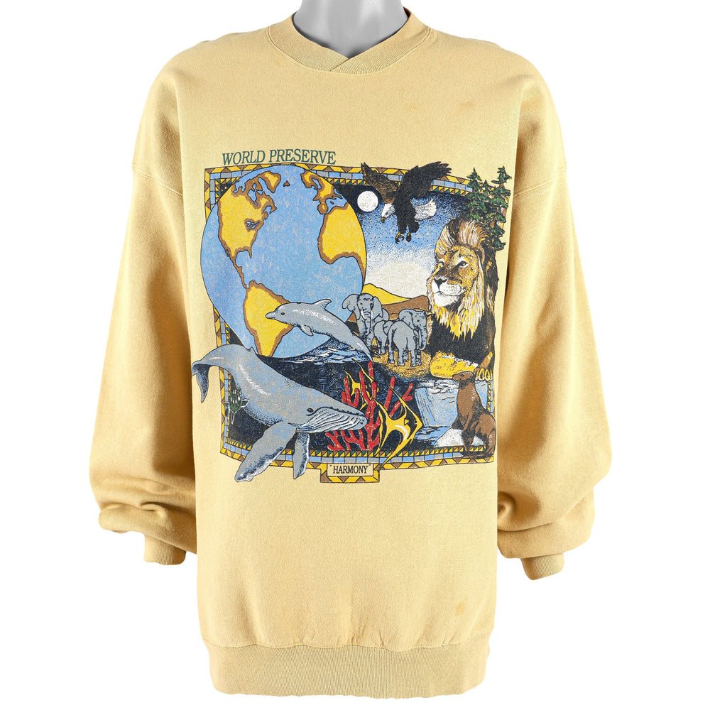 Vintage - World Preserve Harmony Crew Neck Sweatshirt 1990s X-Large Vintage Retro