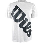 Wilson - Grey Big Spell-Out Deadstock T-Shirt 1990s Medium Vintage Retro