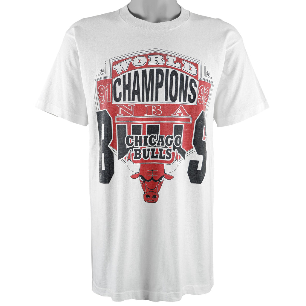 NBA (Fruit of the Loom) - Chicago Bulls -World Champions Deadstock T-Shirt 1992 Large Vintage Retro Basketball