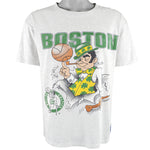 NBA (Nutmeg) - Boston Celtics Spell-Out T-Shirt 1990s Large Vintage Retro Basketball