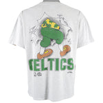 NBA (Nutmeg) - Boston Celtics Spell-Out T-Shirt 1990s Large Vintage Retro Basketball