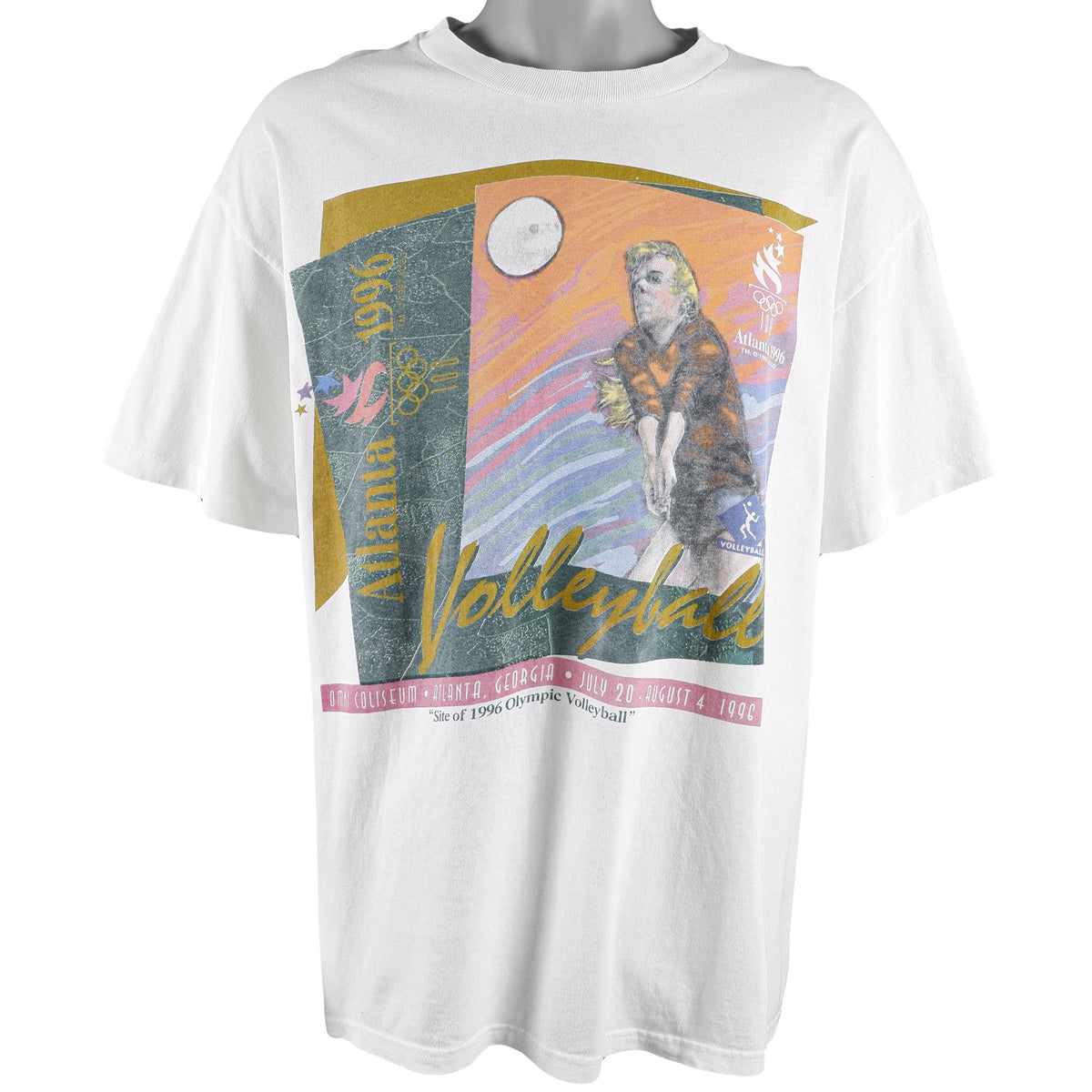 Vintage (Hanes) - Volleyball Atlanta Olympic Games T-Shirt 1996 Large Vintage Retro