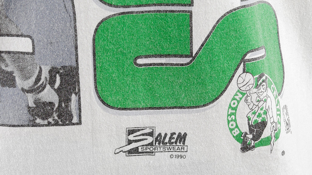 NBA (Salem) - Celtics Larry Bird Spell-Out Deadstock T-Shirt 1990 X-Large Vintage Retro Basketball