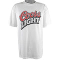 Vintage - White Coors Light Spell-Out Deadstock T-Shirt 1990s Large Vintage Retro
