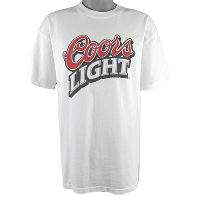 Vintage - White Coors Light Spell-Out Deadstock T-Shirt 1990s Large
