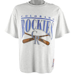 MLB (Chalk Line) - Colorado Rockies T-Shirt 1991 Large Vintage Retro Baseball