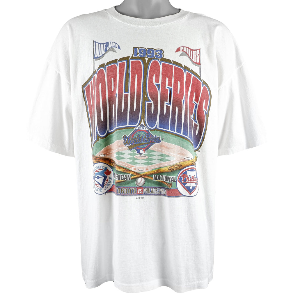 MLB (Salem) - Blue Jays VS Phillies World Series Champs Deadstock T-shirt 1993 X-Large Vintage Retro Baseball