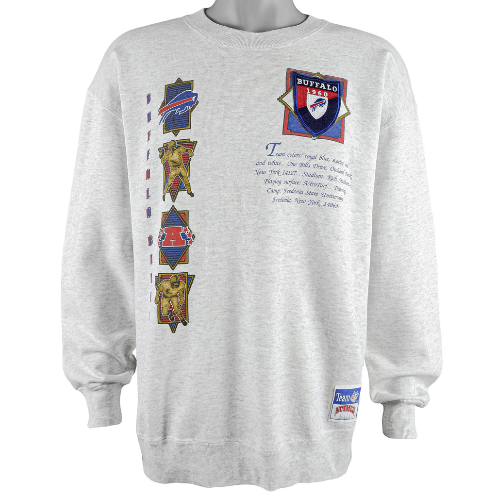 NFL (Nutmeg) - Buffalo Bills, New York Crew Neck Sweatshirt 1990s X-Large Vintage Retro Football