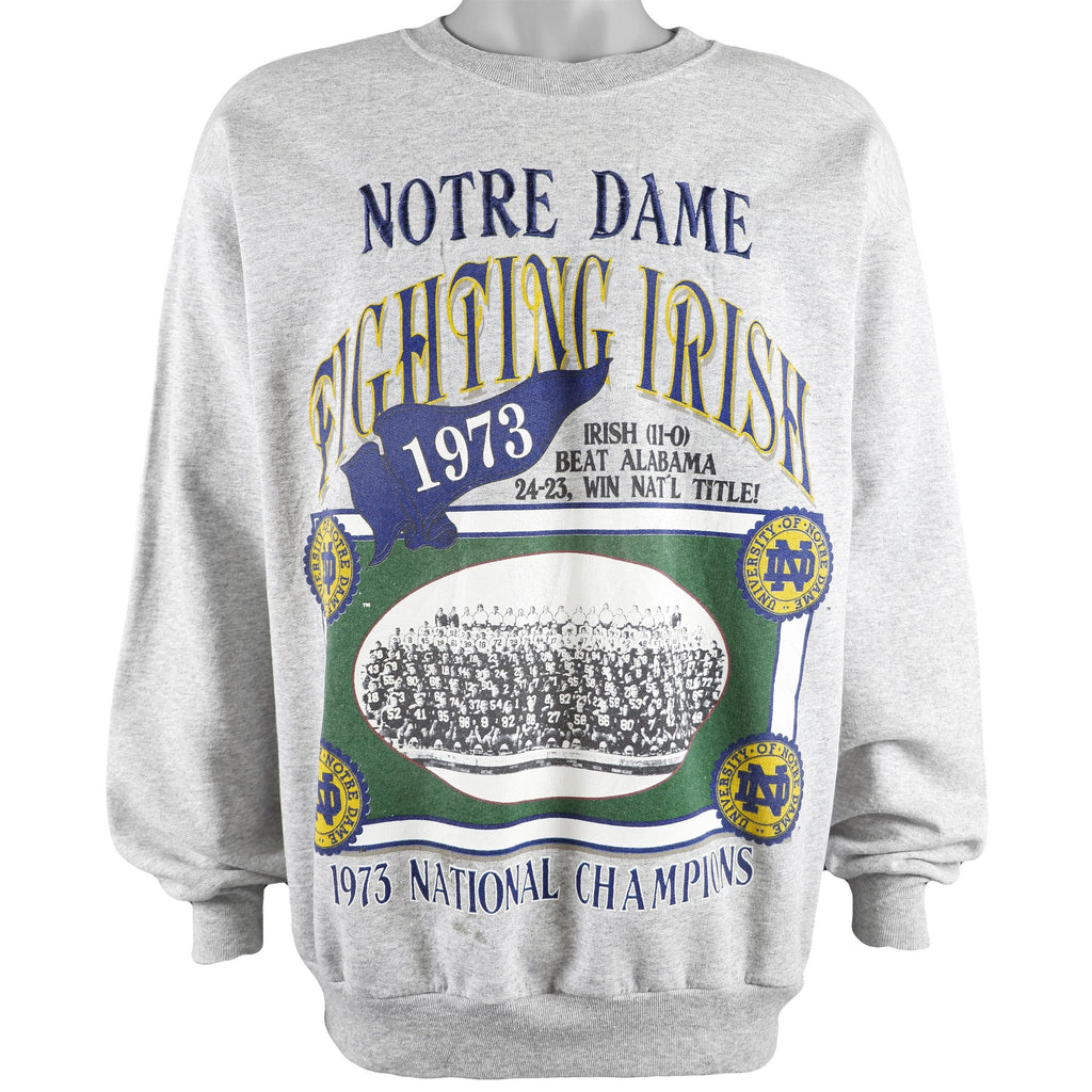 NCAA - Notre Dame Fighting Irish, 1973 Champions Sweatshirt 1990s X-Large Vintage Retro Football College