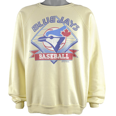 MLB - Toronto Blue Jays Basebal Spell-Out Crew Neck Sweatshirt 1987 Large