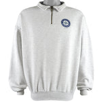 MLB (Majestic) - Seattle Mariners spell-Out 1/4 Zip Sweatshirt 1995 Large