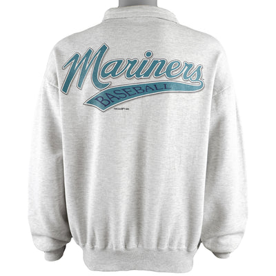 MLB (Majestic) - Seattle Mariners Baseball Spell-Out 1/4 Zip Sweatshirt 1995 Large