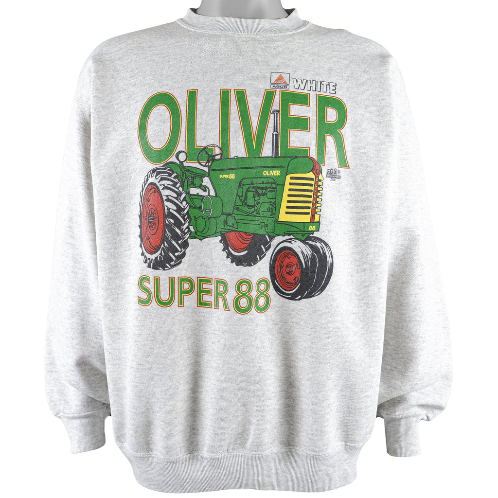 Vintage (Tultex) - Grey Oliver Super 88 Crew Neck Sweatshirt 1990s Large Vintage Retro