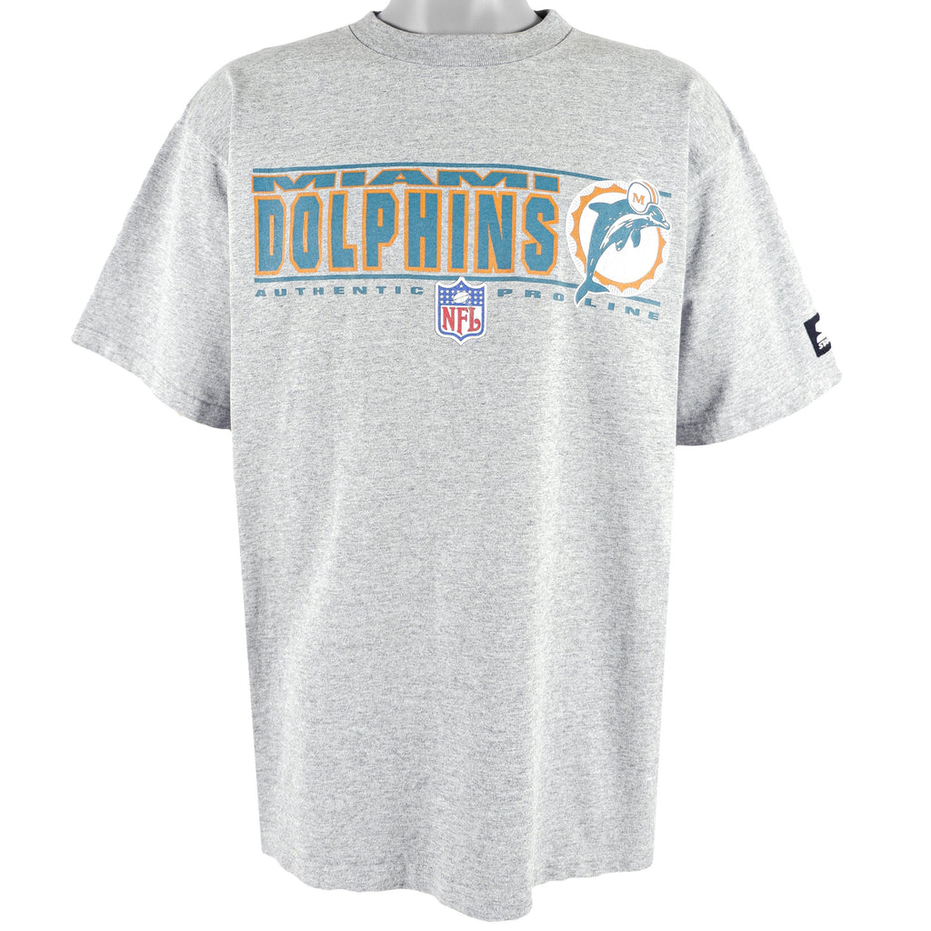 Starter - Miami Dolphins Spell-Out T-Shirt 1990s X-Large Vintage Retro Football