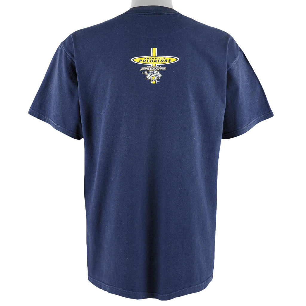 NHL (Logo 7) - Nashville Predators Spell-Out T-Shirt 1990s Large Vintage Retro Hockey